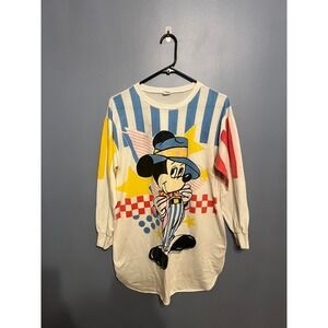 Vintage 90s Disney Radcliffe Lingerie Mickey Mouse Long Sleeve Sleep Shirt SZ MD